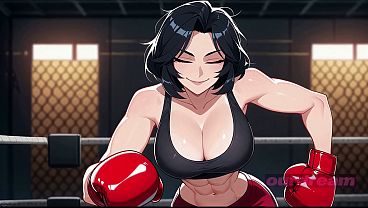 Anime Fighter Babe in Underground Gym Ring