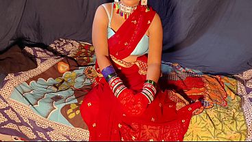 Desi Couple in Red Saree Shares Intimate Private Moments