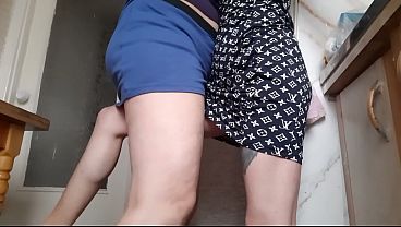 Dormitory Kitchen Leg Rubbing Scene