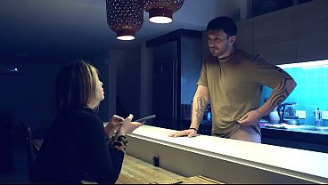 Friends Husband Receives a Private Under the Table Blowjob