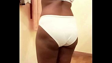 Indian Wife Renu Shows Panties and Dresses Saree for Roommate