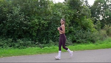 Pakistani Jogger Performs Secretly Behind Hay Bales