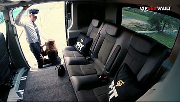 Slim Ginger Performs Oral and Rides Inside the Van